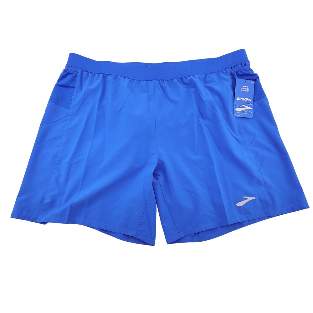 NEW Brooks Journey 7" Running Shorts Neo Blue Mens XL Brief Liner